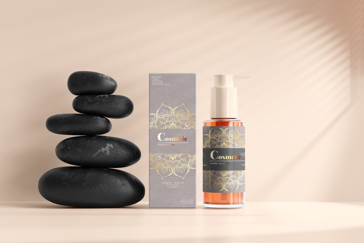 Premium beauty creams and skincare products displayed elegantly